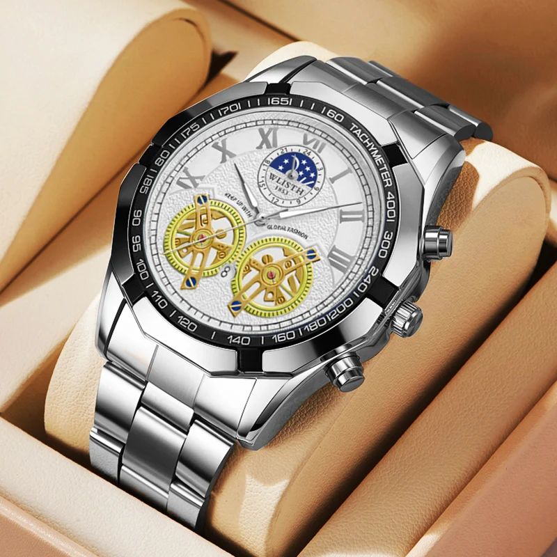 

Роскошные брендовые мужские кварцевые часы, модные часы с декоративным циферблатом, повседневные военные спортивные наручные часы, водонепроницаемые мужские часы reloj