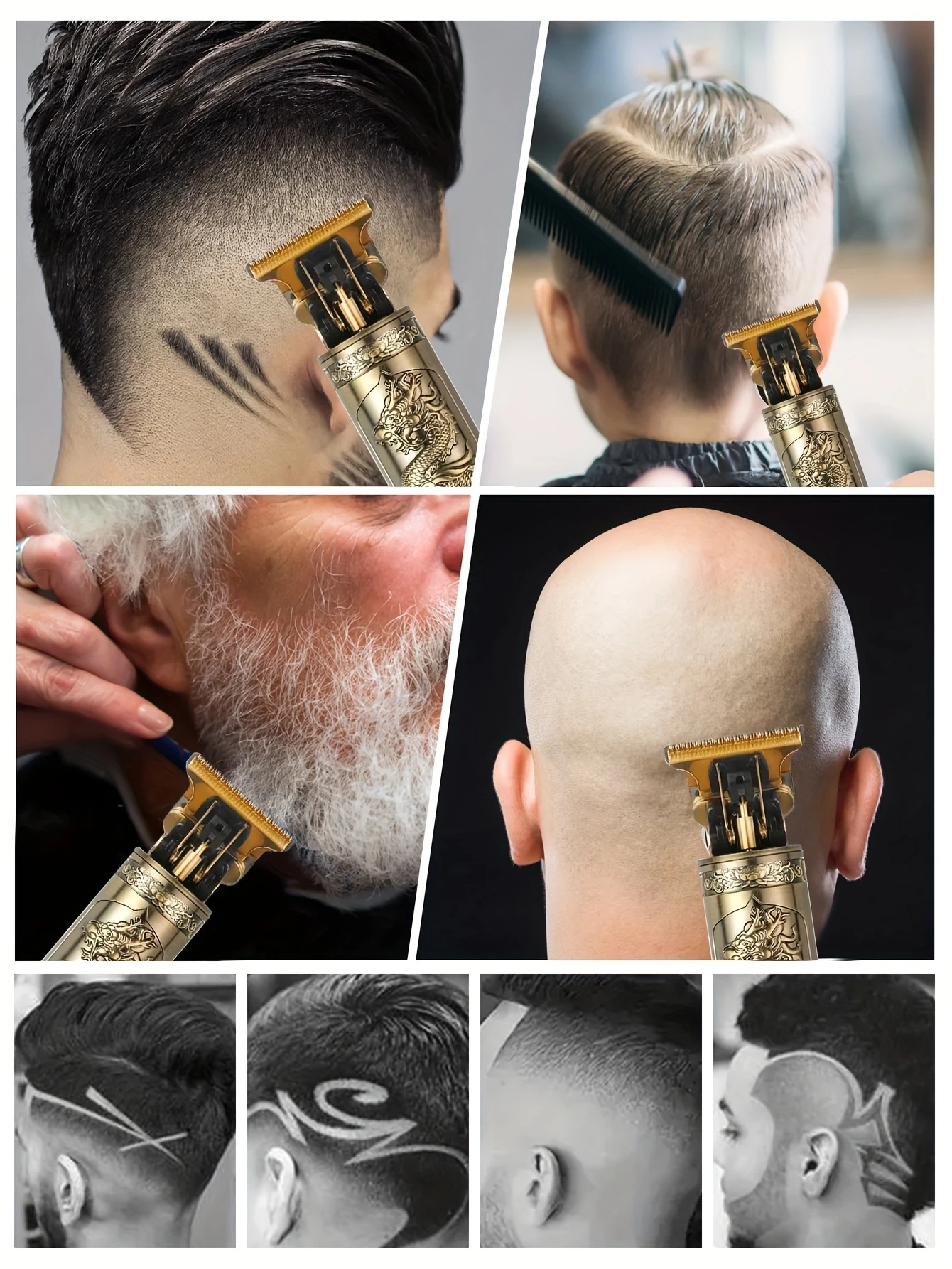 High-Power Electric Hair Clipper, Professional Carving Detailer for Oil Head & Bald Cut, Multi-Functional Barber Trimmer for Sal