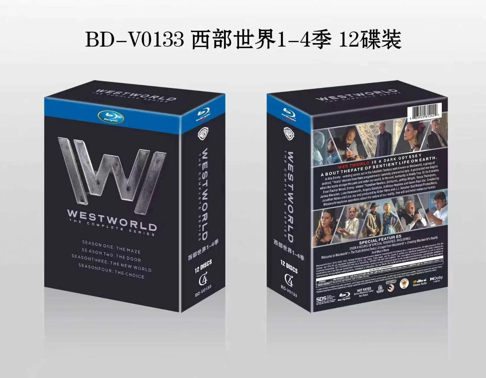 

Brand New Blu-ray Disc High Definition Westworld Seasons 1–4 12-Disc Set Classic American TV Series English Audio with