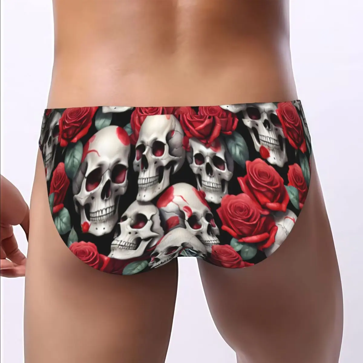 Men's Underwear Briefs Skulls And Roses Sexy Underpants Male Panties Bikini Underwear Ropa Pants - view 3