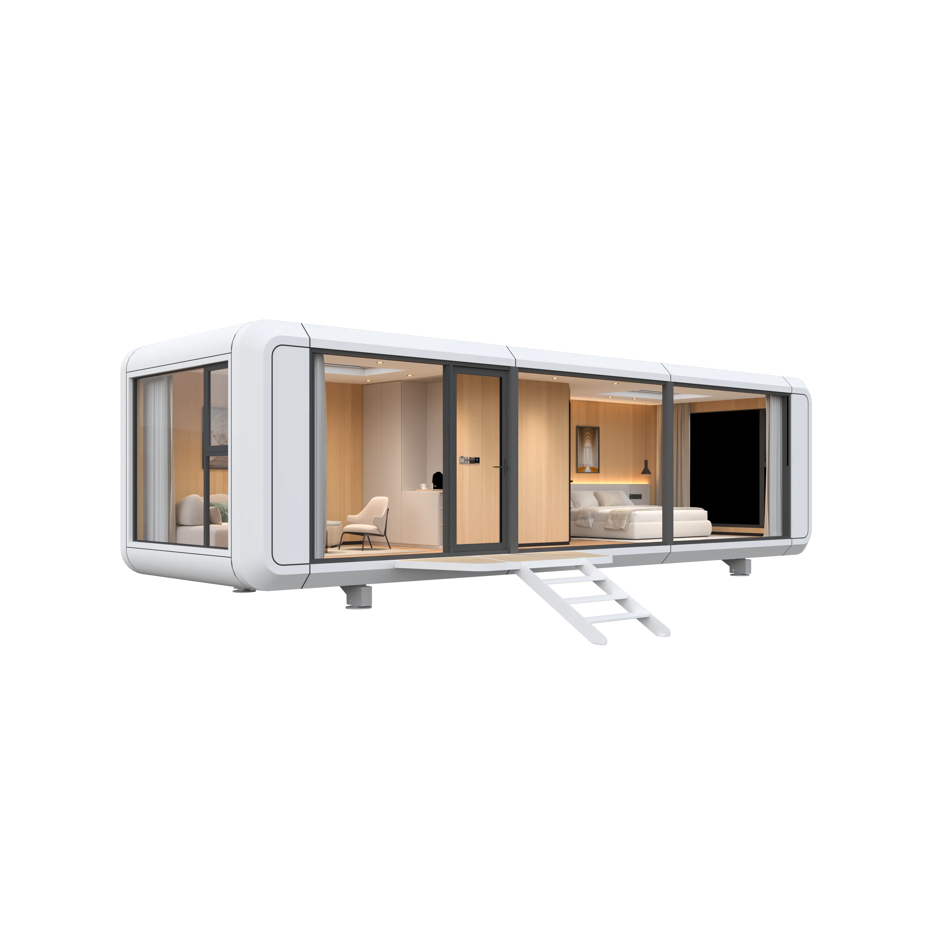 Modern Modular Prefab Steel Houses Movable Tiny Space Capsule & Sleep Cabin Container for Villas