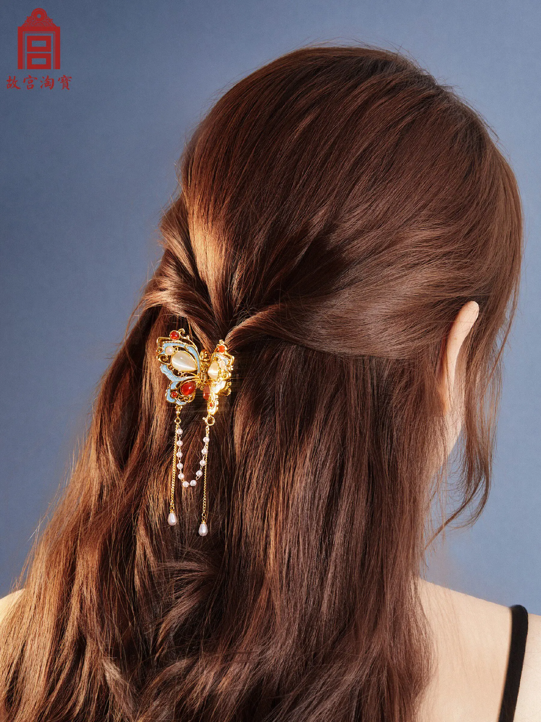 Treasure butterfly hair clip clip creative hair accessories ancient style birthday gift for girls