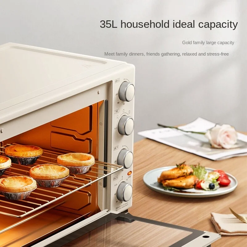 Household Multi-functional Independent Temperature Control Electric Oven 35L Cake Baking Oven Desktop PT3540 Pizza Oven 220V