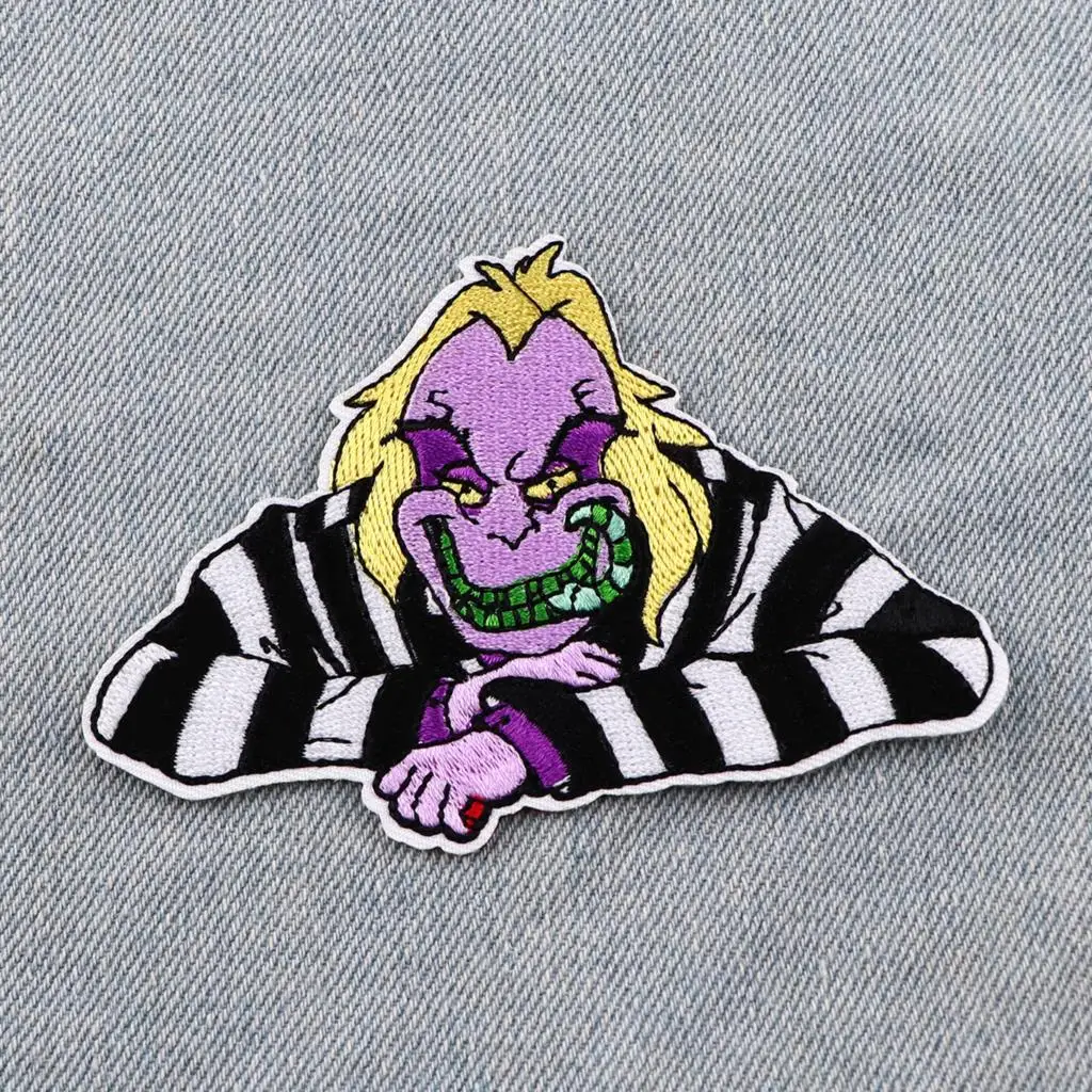 Punk Bug Patch On Clothes DIY Iron On Patches Stickers Embroidered Patches for Clothing Horror Movies Badges Accessories