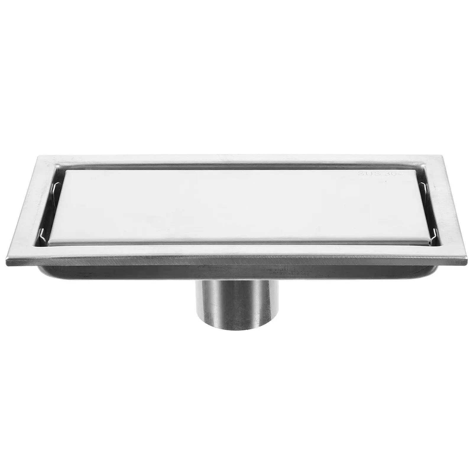 

Rectangle Shower Floor Drain Linear Stainless Steel Drain with Removable Hair Strainer Invisible Embedded Design for Smooth