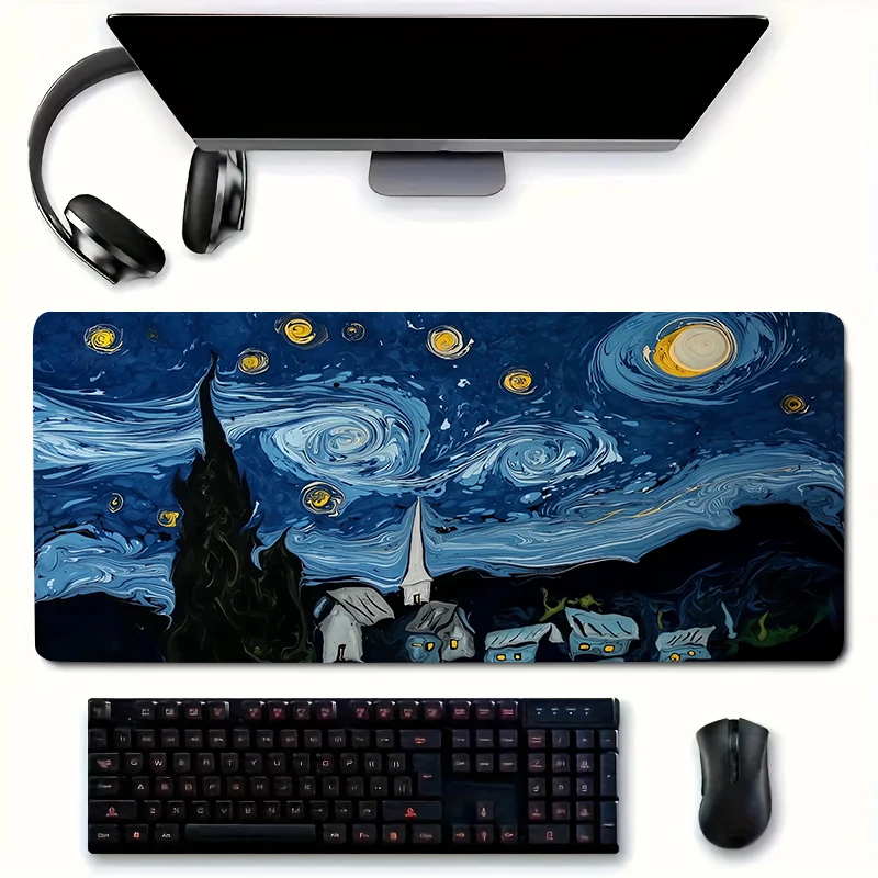 Starry Night Sky Gaming Anti-Slip Mouse Pad Durable Extended Gamer Rubber Keyboard Pads Large Office Laptop New Carpet Table Mat