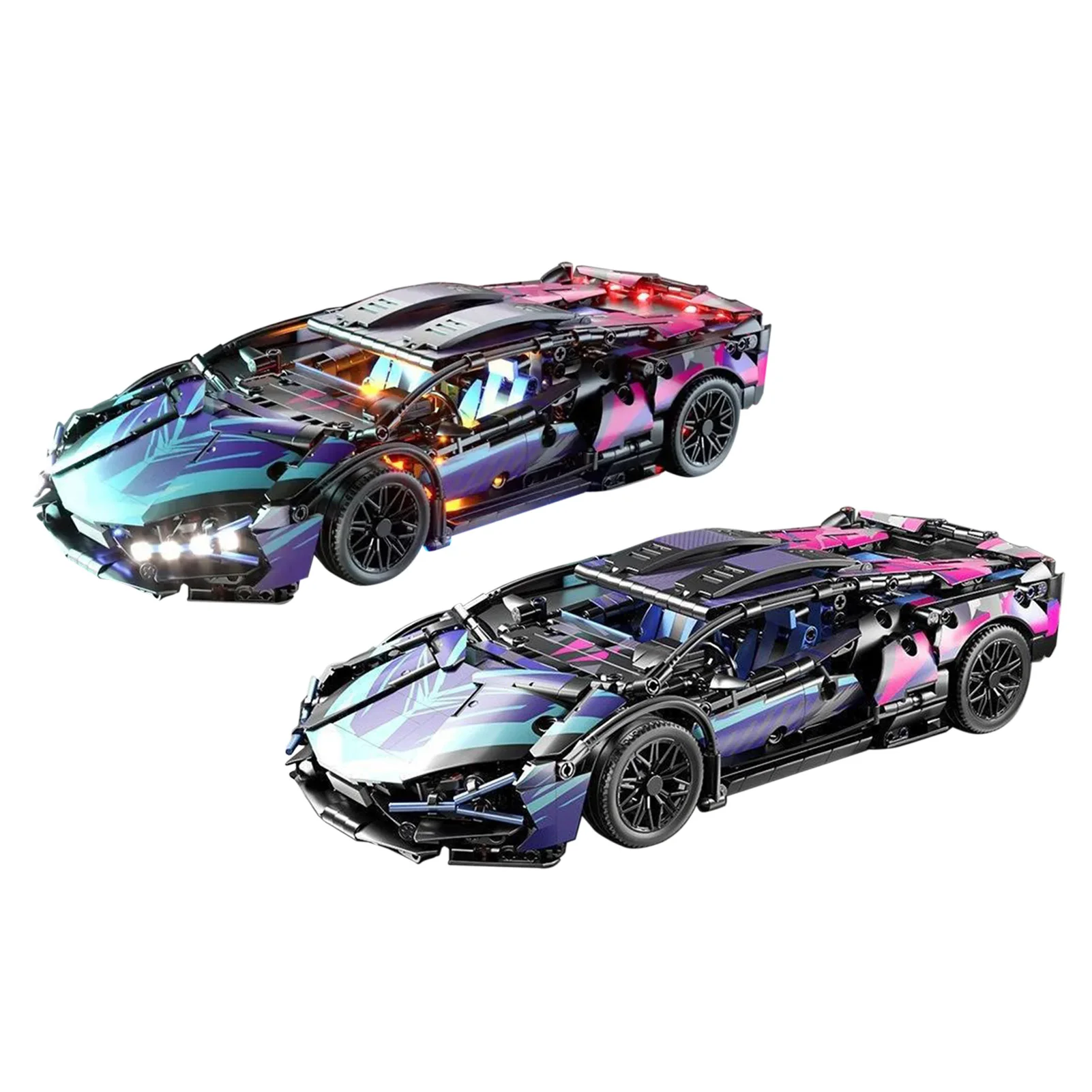 Set di blocchi di costruzione per auto RC Costruzione di auto telecomandata Schema di colori freddi APP programmabile Scala 1:14 per regalo di festa