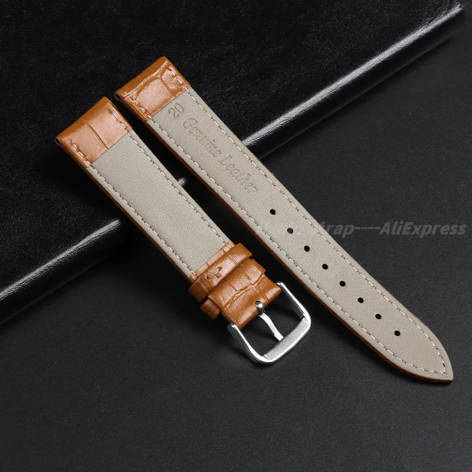 10/12/13/14/15/16/17/18/19/20/21/22/23/24mm Top Cowhide Watch Strap Soft Watch Band Men Women Replacement Wrist Belt Bracelet