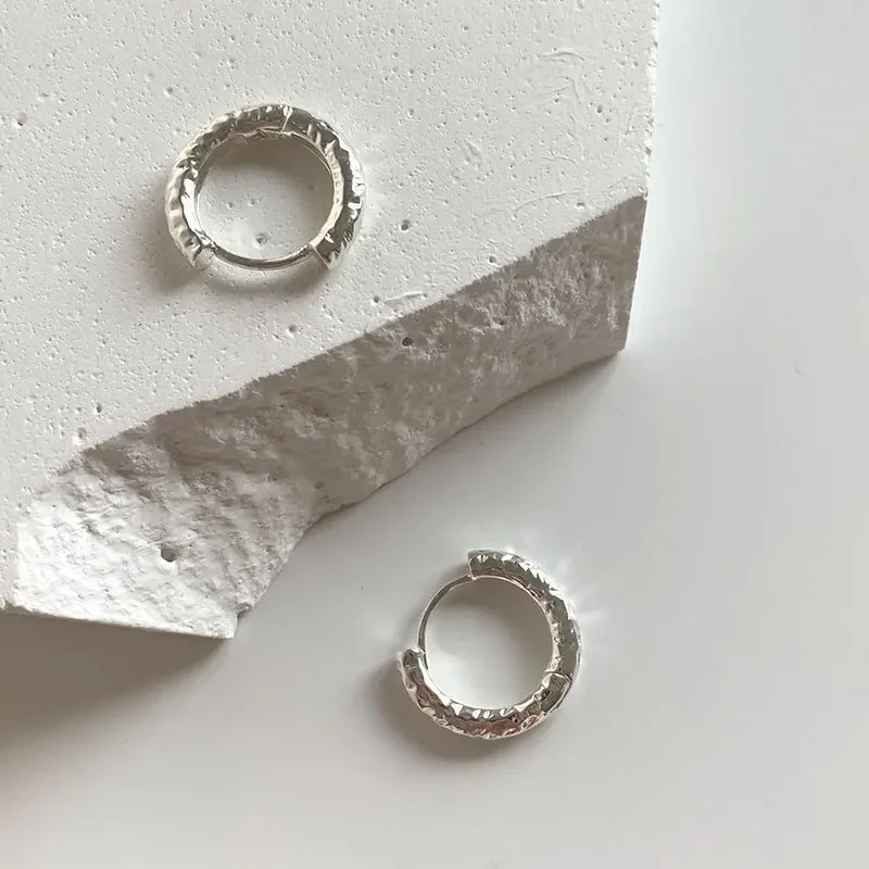 

925 Sterling Silver Round Earrings Charm Women Trendy Fine Jewelry Prevent Allergy Party Accessories Gifts