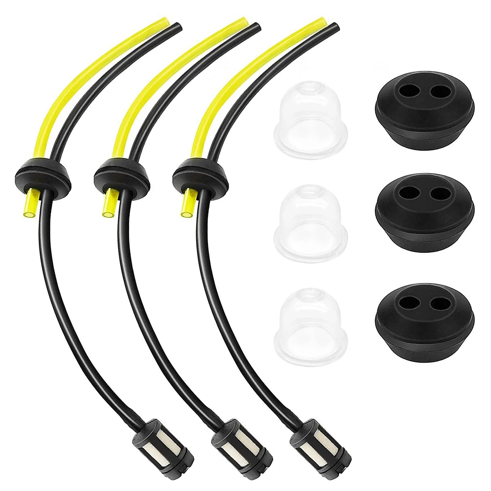 

3 Set Fuel Hoses With Fuel Filter And Gasket Primers Garden Power Tool Replacement Accessories For Brush Cutters Trimmers