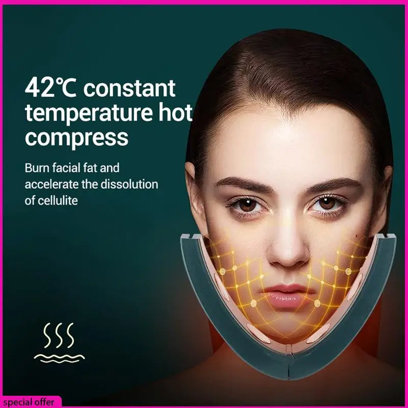 A65Z EMS V-Face dispositif de lifting du visage 6 modes chauffé rajeunissement de la peau Double menton Vibration masseur à distance sans fil vert Durable