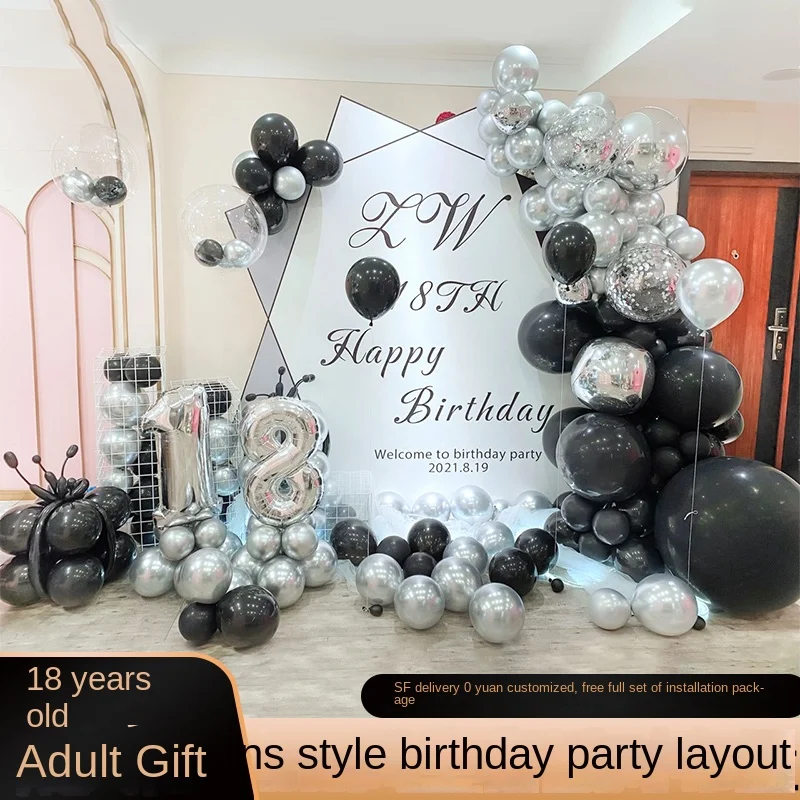 Customized 18th birthday decoration scene layout, school banquet, girl and boy's 18th adult gift party, balloon, KT board