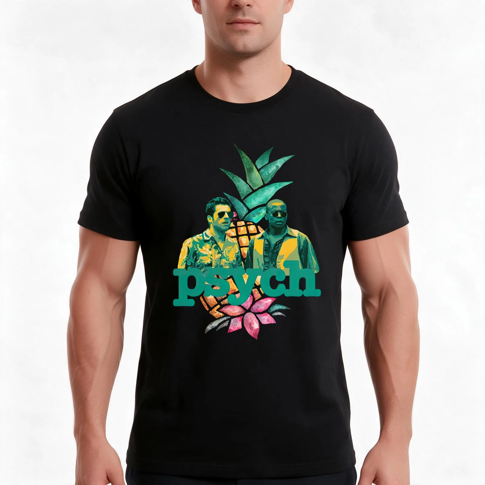 Psych poster Shawn T-Shirt Summer Casual Cotton Tee Oversized Streetwear Tops Vintage Graphic Print Loose Fit Short Sleeve