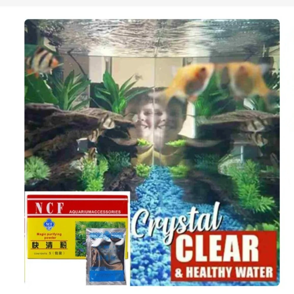 5Pack/Box Aquarium Water Magic Purifying Powder Eco-aquarium Fast Water Cleaning Fish Tank Purifier Aquarium Accessories
