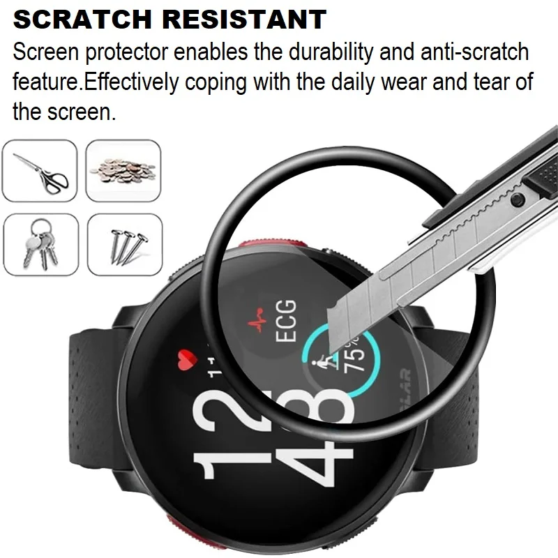 واقي شاشة ثلاثي الأبعاد منحني ، غطاء كامل ، غشاء واقي ناعم ، ساعة ذكية ، ميزة قطبية V3