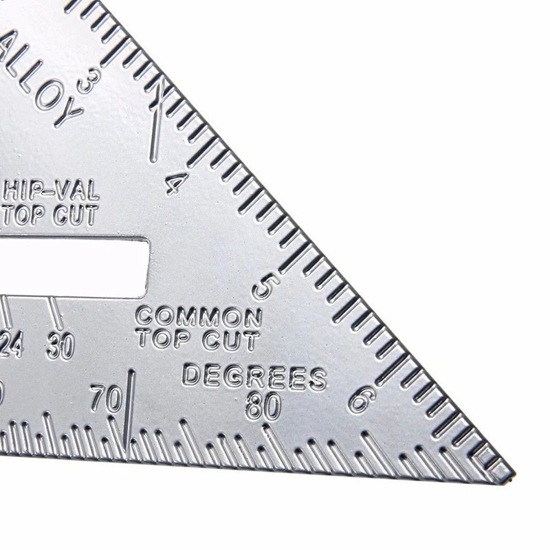 90Degree Triangle Ruler Aluminum Alloy Rafter Square Speed 7INCH Triangle Ruler Woodworking Tool Carpenter Angle Protractor