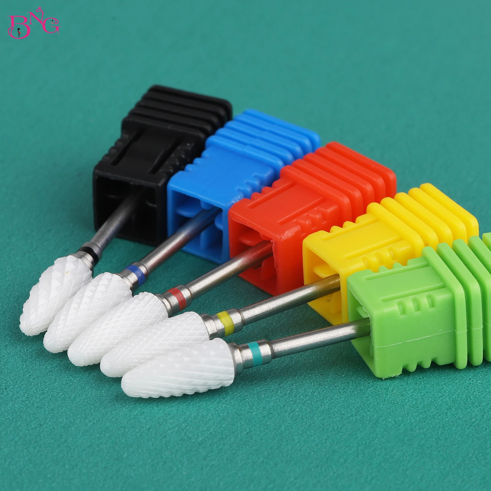 BNG 1PC Ceramic Milling Cutter Nail Drill Bit Electric Manicure Drills Pedicure Mill Bits Gel Polish Remover Nail Art Tools