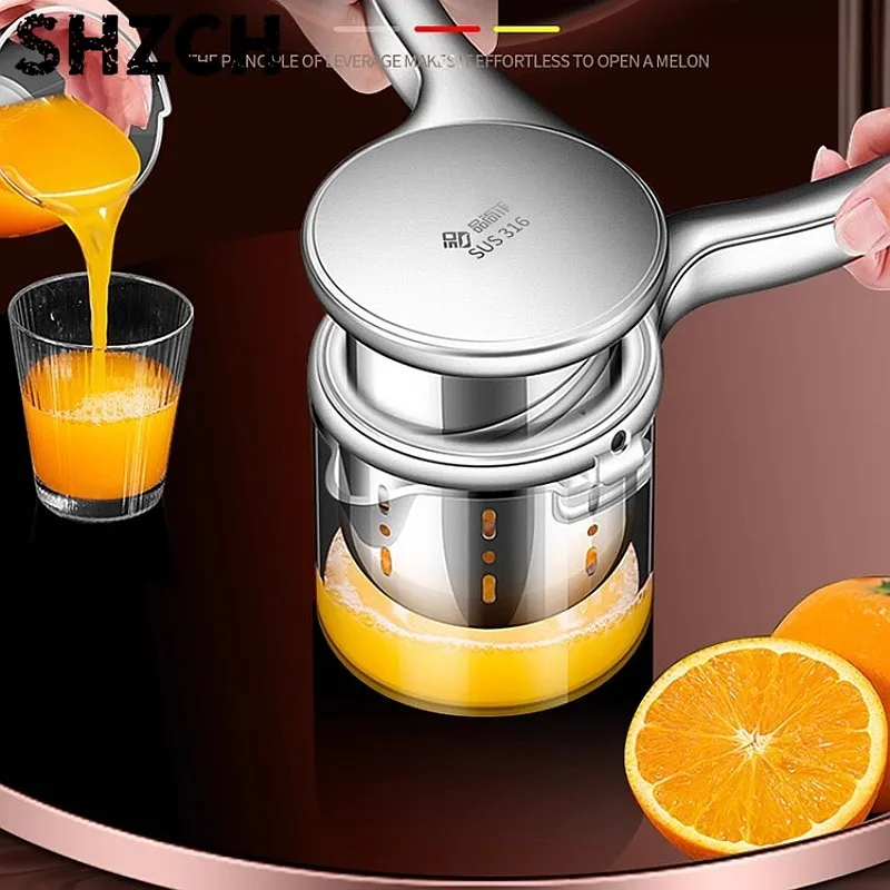 316 Stainless Steel Manual Citrus Juicer Press Portable Fruit Crusher Home Extractor