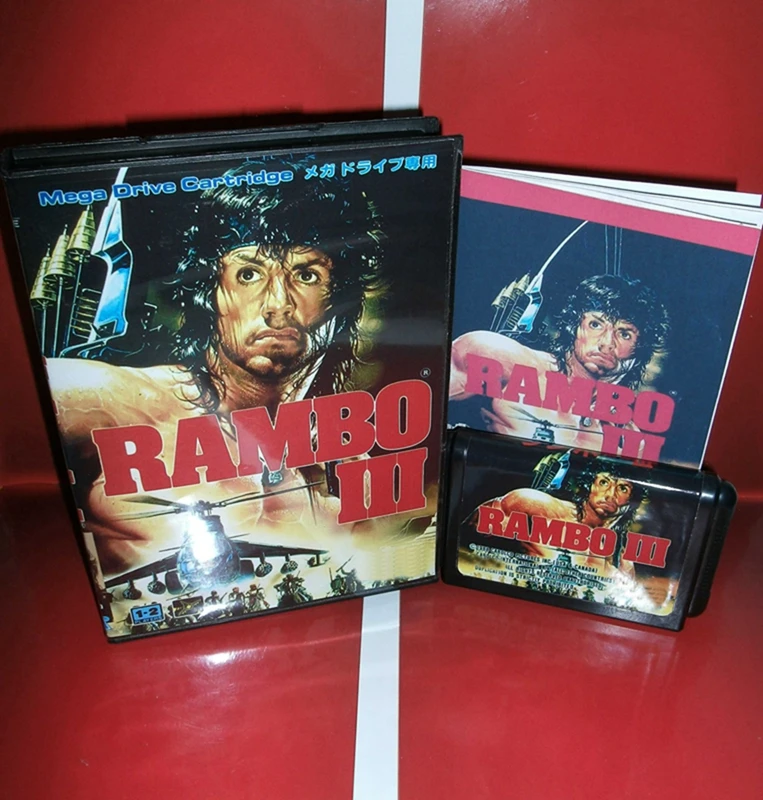 

Rambo III with Box and Manual for 16 Bit Sega MD Game Cartridge Megadrive Genesis System