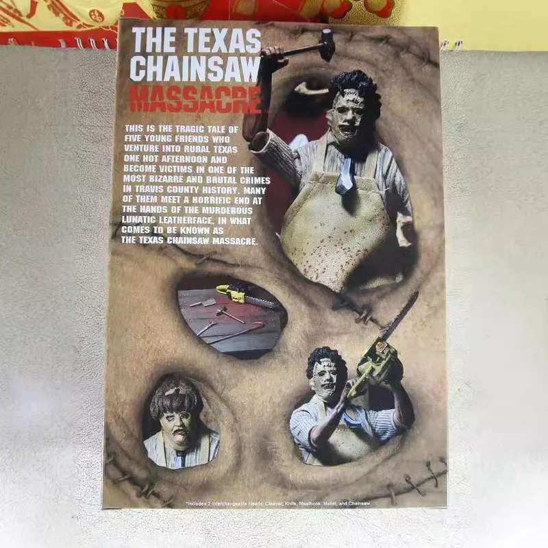 2025 Neca Texas Chopper Leatherface 40th Anniversary Edition Handheld Doll Model Statue Motorcycle Fans Collectible Figurine Toy