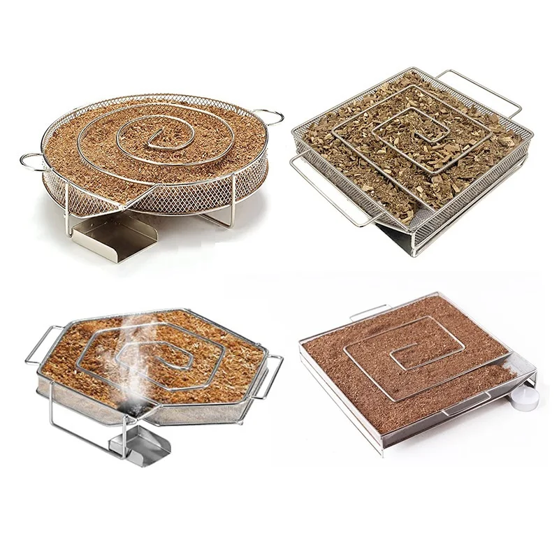 Steel Smoking Basket Bacon Cold Smoker Grill Net