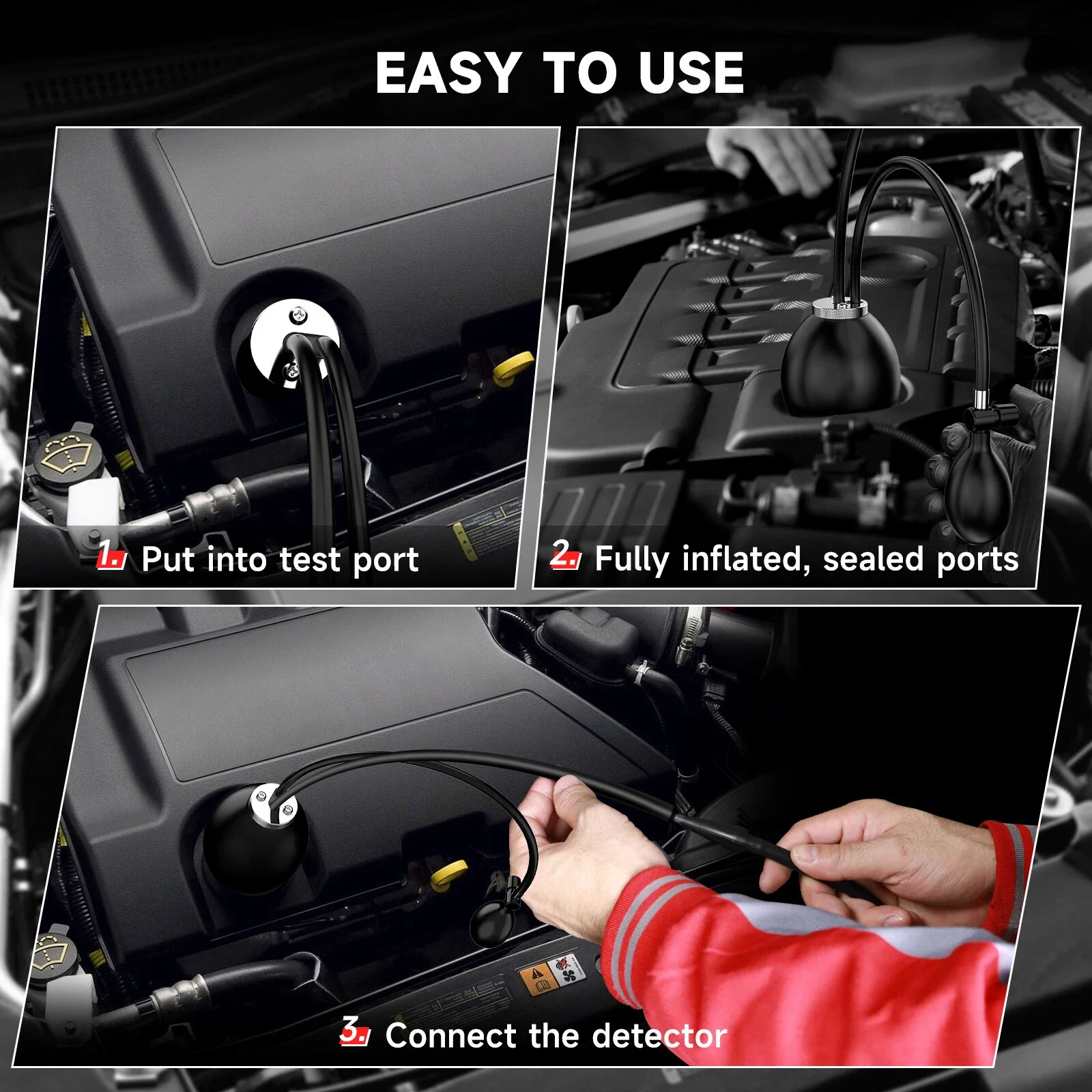 Universal Intake Bladder Inflatable Adapter Inflatable Air Intake Adapter for Car EVAP Smoke Machine Leak Detector for S3000
