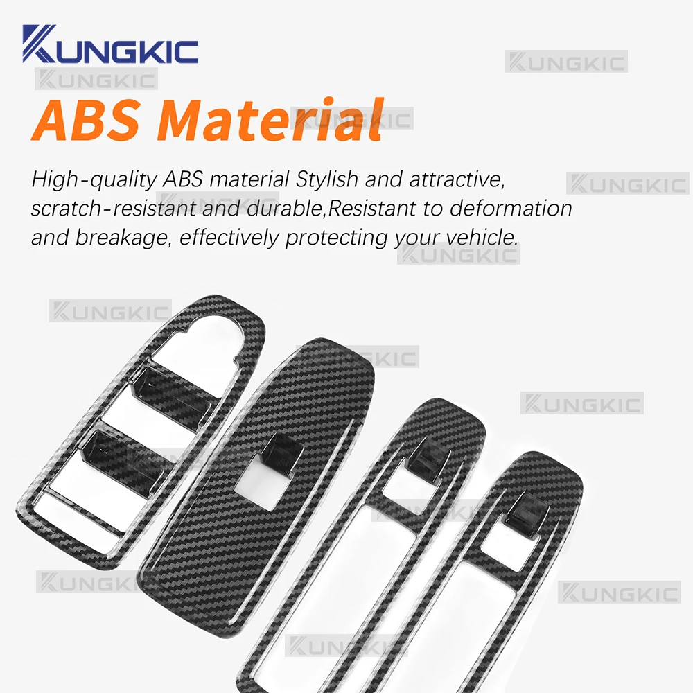 Car Window Lifting Panel Carbon Fiber Style For 2024 2025 2026 Dacia Duster 3 Dacia Bigster 2025 2026 Interior Trim Sticker view 4