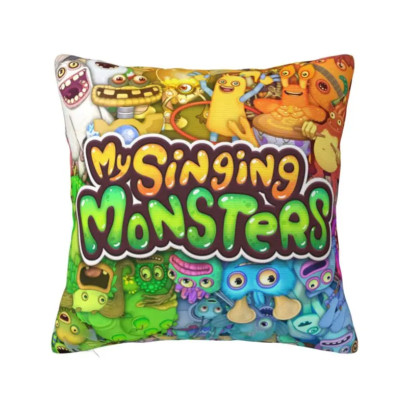 

Custom Modern My Singing Monsters Play Game Cushion Cover for Sofa Polyester Pillow Case