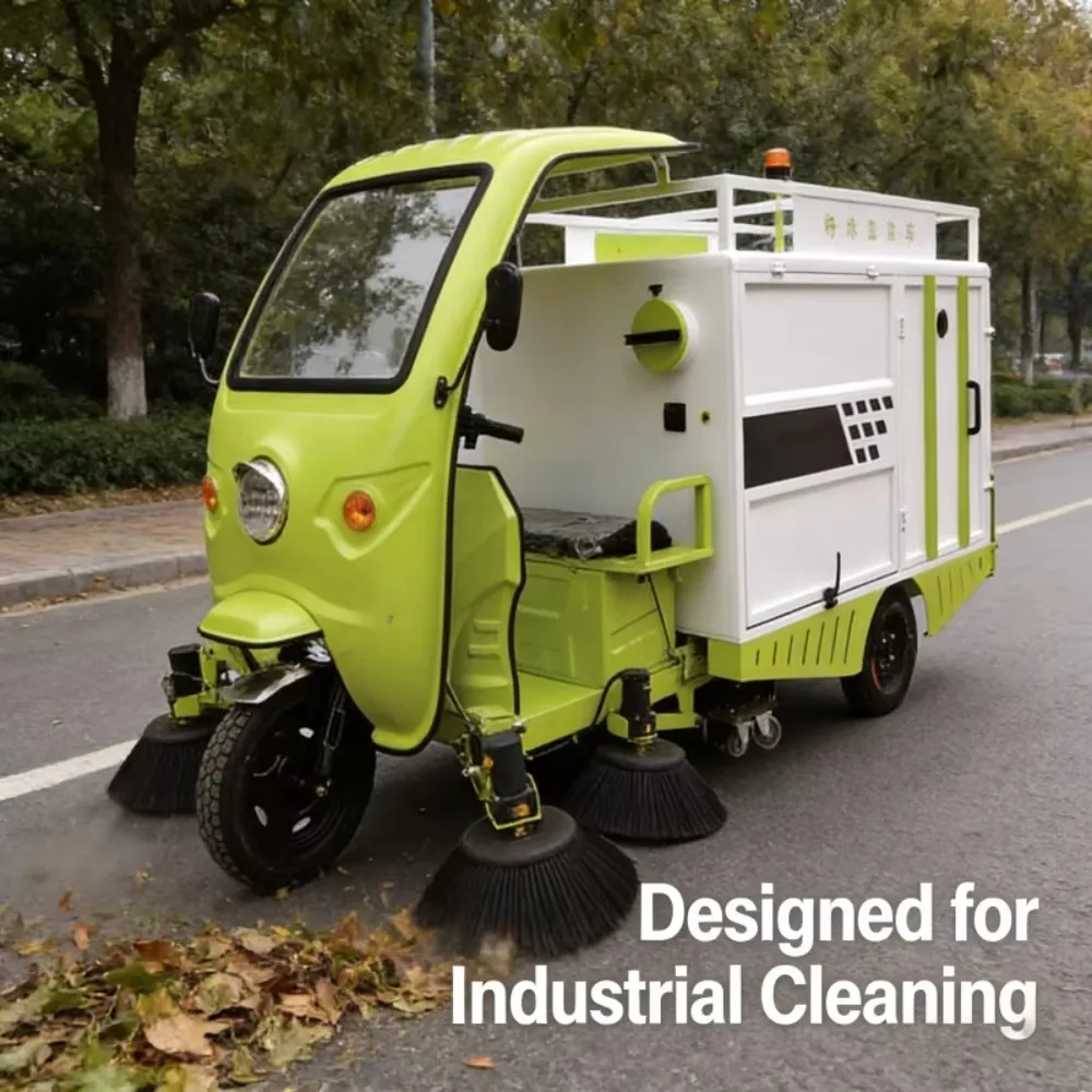 I-23 Electric Ride-On Self-Propelled Road Sweeper Leaf Collector Industrial Cleaning Equipment Factory Container Yard ParkingLot