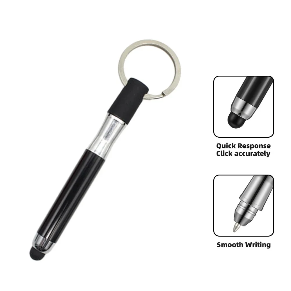 Mini Portable Capacitive Pens 2 in 1 Multifunction Stylus Pen With Keyring Loop Soft Tip Inputpen Phone Tablet Screen Touch Pen