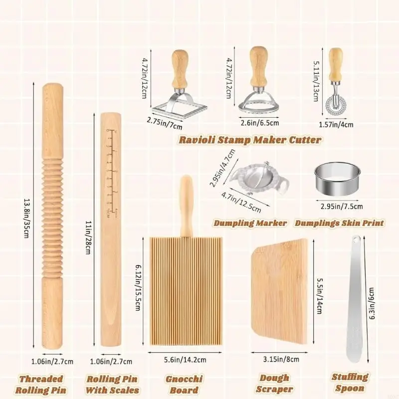 A0NC PASTAS STEP SET DOLLING PINC для равиолиных гнемков ручной работы и пельмени