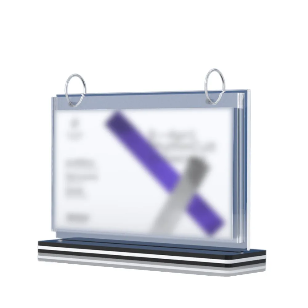 

Clear PVC Menu Display Stand Sturdy Base Waterproof Tabletop Loose-leaf Rack Detachable Page Turning Pageable Folder