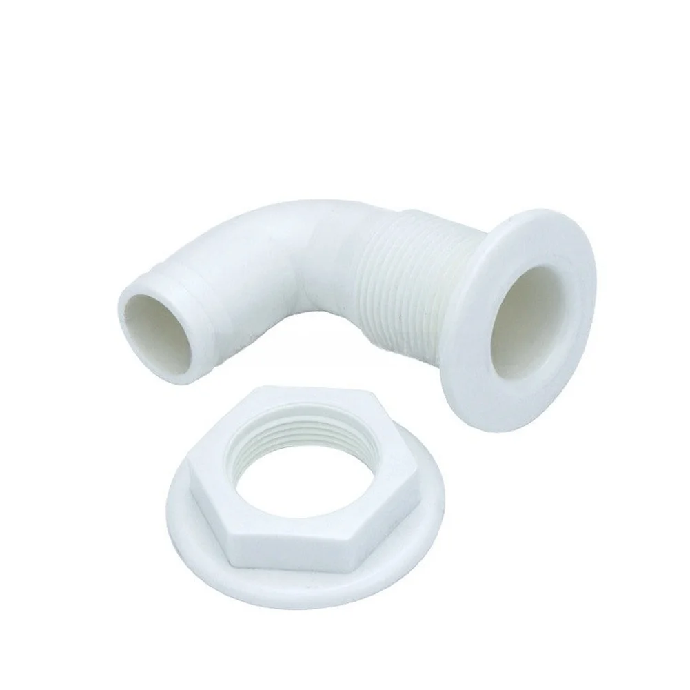 For Marine Environments White Nylon Boat Drain Outlet Efficient Boat Drainage Solution High Stiffness Nylon Smooth Water Flow