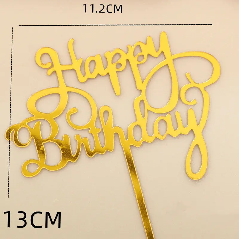 10 Stück 36 Designs Happy Birthday Tortendekoration Rosa Gold Acryl Cake Toppers Baby Shower Kuchen Geburtstagsparty Kuchenflaggen Dekorationen – Detail 4