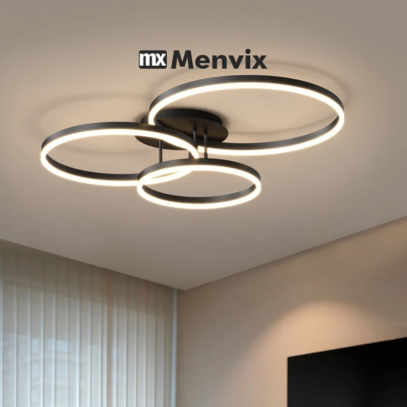 北欧クリエイティブラウンド家庭用 LED シャンデリア 3 色ランプモダンなスタイルの天井ランプ寝室のライトダイニングルームランプ