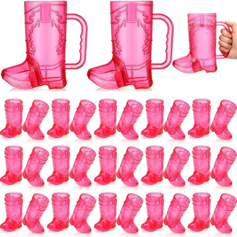 

Bachelorette Party Beer Glasses 600ML Plastic Denim Boot Cup Cowboy Themed Wedding Bridal Shower Decor Girls Hen Party Supplies