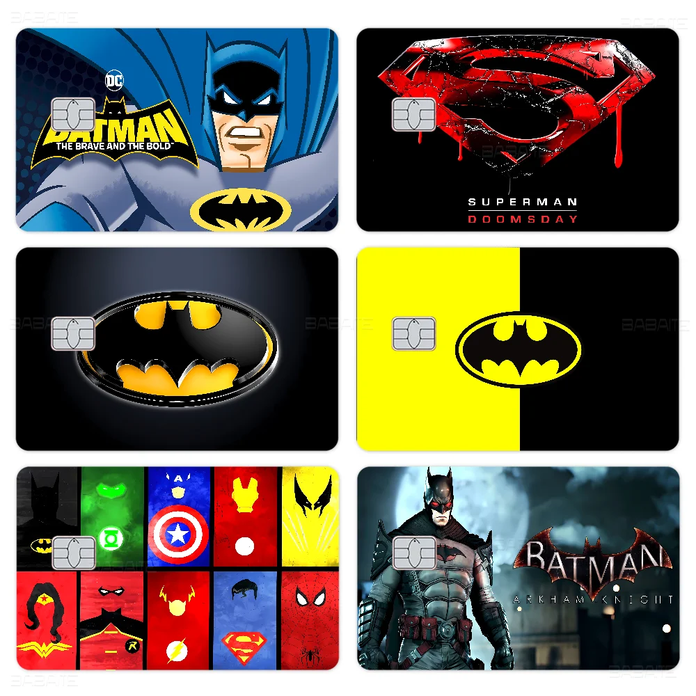 غطاء جلدي لفيلم الرسوم المتحركة من B-Batmans لبطاقة الائتمان وبطاقة الخصم البنك الأمامية