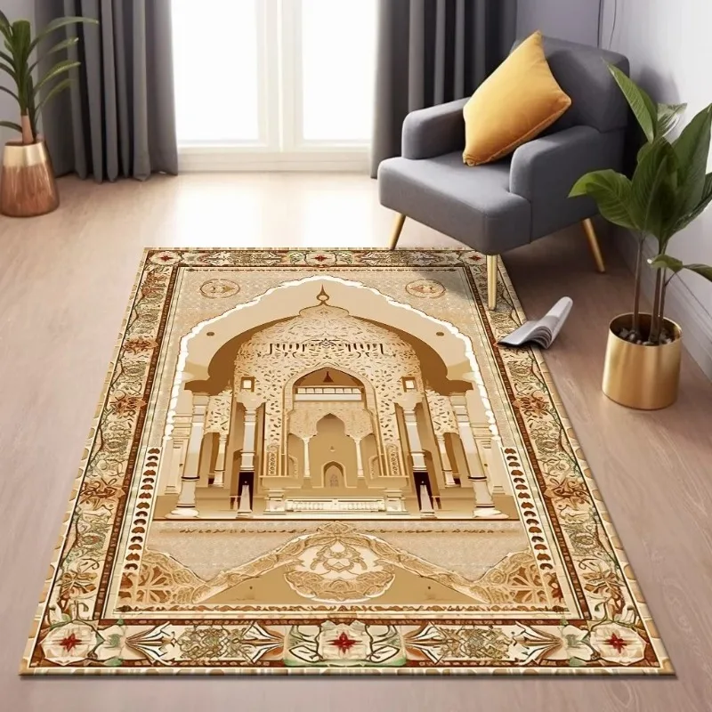 Muslim Ramadan Comfortable Prayer Rugs Skin-friendly Worship Floor Carpets Antislip Soft Portable Durable Islamic Mat Washable