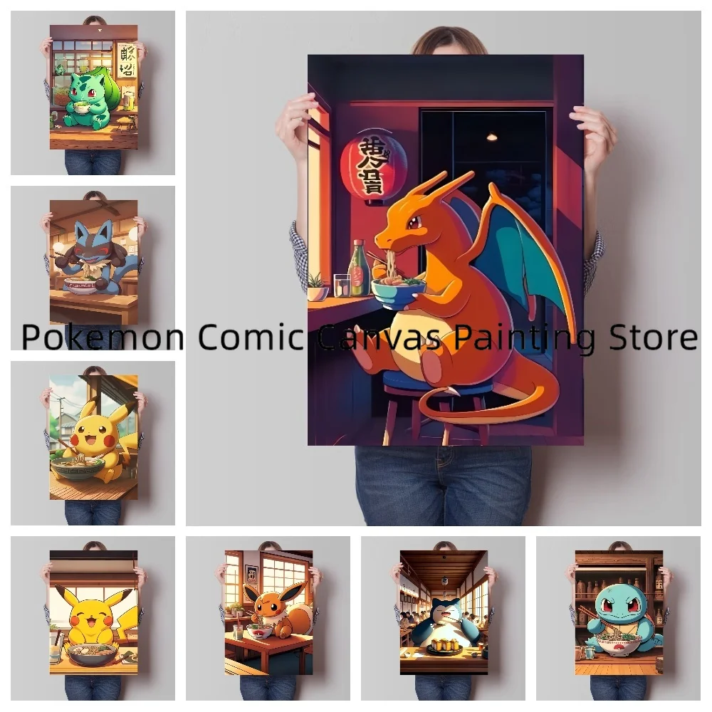 

Canvas Painting Japan Anime High Quality Pokemon Pikachu Eevee Squirtle HD Poster Picture Modern Home wall decoration painting