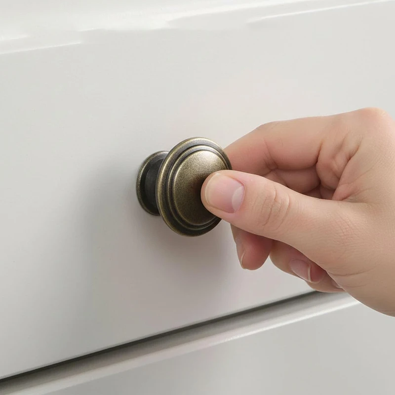 4Pcs Vintage Drawer Knobs Metal Cupboard Handles Set with Screws 3cm Cabinet Door Knobs Cupboard Cabinet Furniture Drawer Knobs
