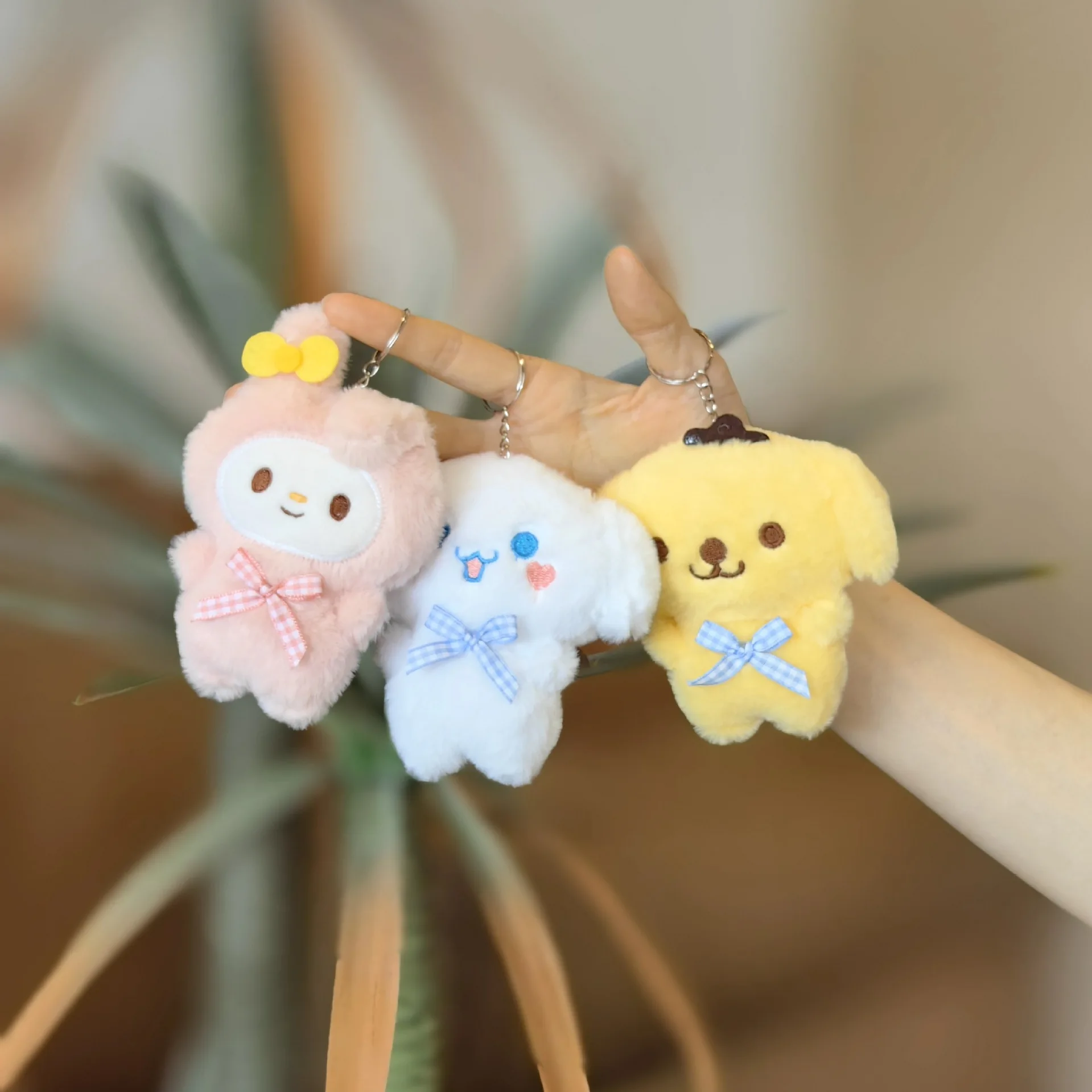 Cartoon Kawaii Sanrio KUROMI Cinnamoroll MY MELODY POMPOMOURIN Plüsch Rucksack Anhänger Schlüsselanhänger Mädchen Geburtstag Weihnachtsgeschenke