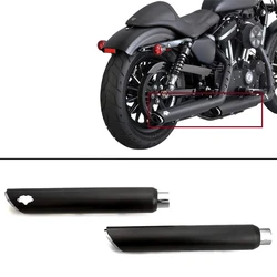 Black/chromed exhuast mufflers for Harley Sportster XL 883N Iron 1200X Forty-Eight Shortshots Exhaust Pipes 2014-up