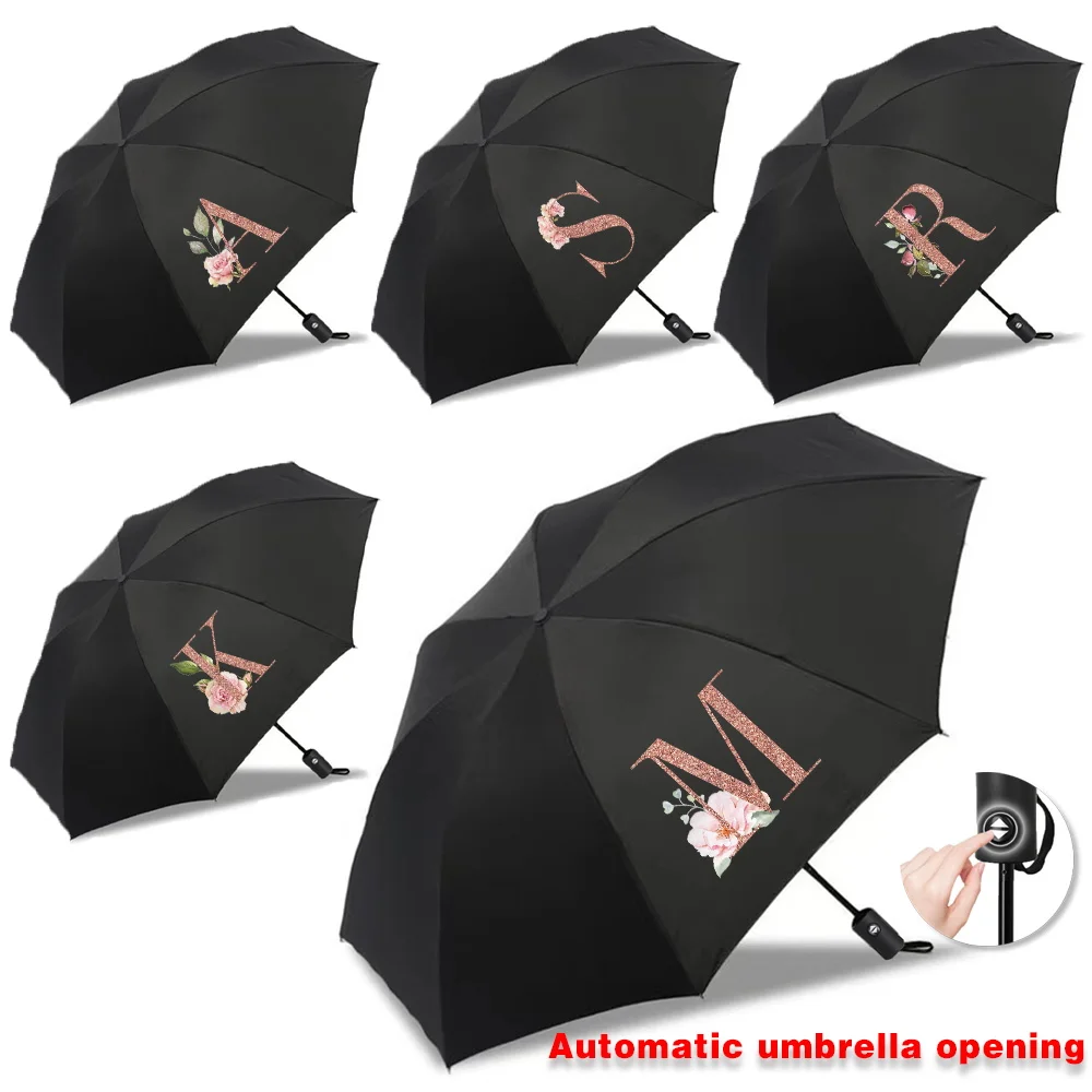 

Foldable Umbrella UV Protection Automatic Umbrellas Sun Rain High Aesthetic Value Travel Essentials Portable Folding Rose Gold