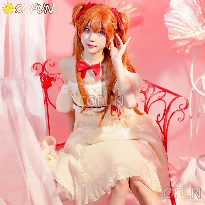 COFUN Game EVA Asuka Langley Soryu Cosplay Costumes Sweet Girls Women Dress Suit Outfit Halloween Party Role Play Unifrom