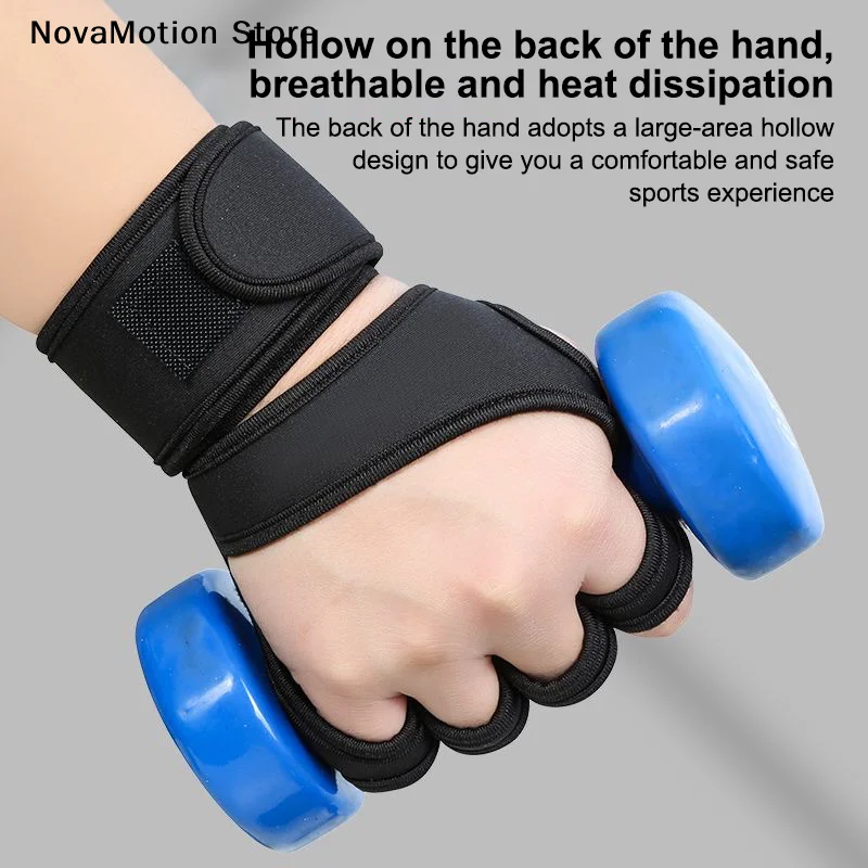 

1 Pair Weightlifting Training Gloves Body Building Gymnastics Gym Hand Wrist Palm Protector Gloves For Men Women Fitness Sports