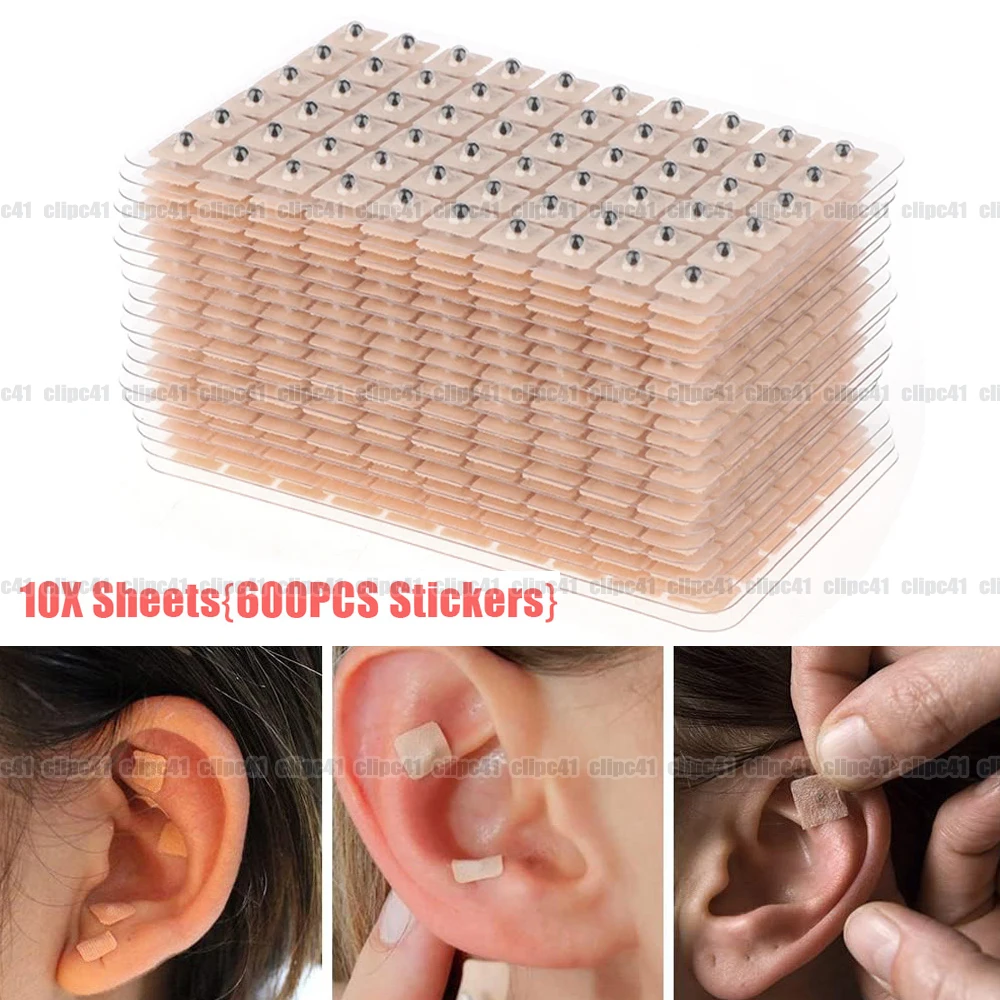 600 Teile/los Entspannung Ohren Aufkleber Akupunktur Nadel Ohr Vaccaria Samen Ohr Massage Ohr-paster Presse Samen
