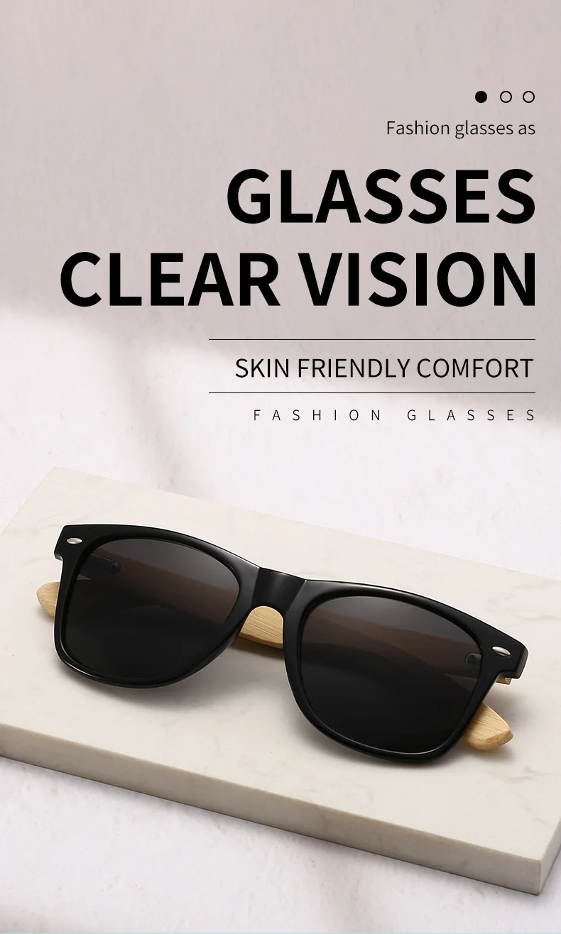Bambusholzbeine, schwarz, verschreibungspflichtige Myopie-Sonnenbrille für Herren und Damen, Designer, quadratisch, getönte Kurzsichtigkeitsbrille, Schatten, Fahrbrille – Detail 3