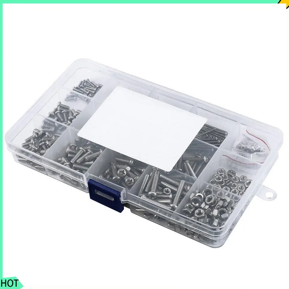 AWAH 480Pcs/Set M2 M2.5 M3 Din7985 Gb818 Steel Cross Recessed Pan Head Screws Phillips Screws Assortment Kit Hw028