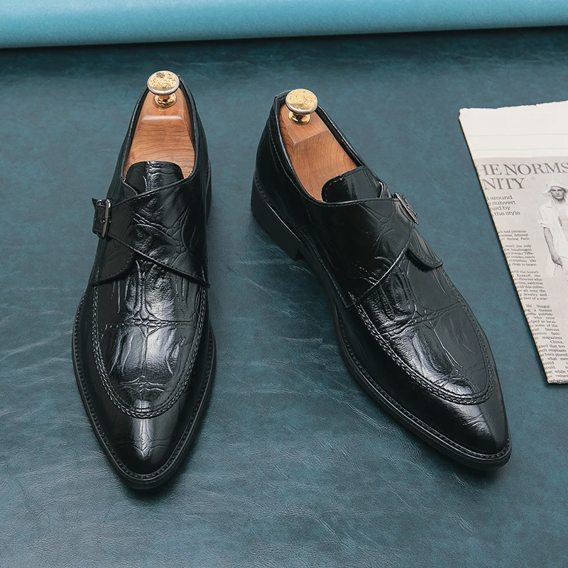 

Derby Shoes Dress Formal Wedding Leather Shoes Office Original Business Designer Luxury Designer Handmade Buckle Grace Man Shoes
