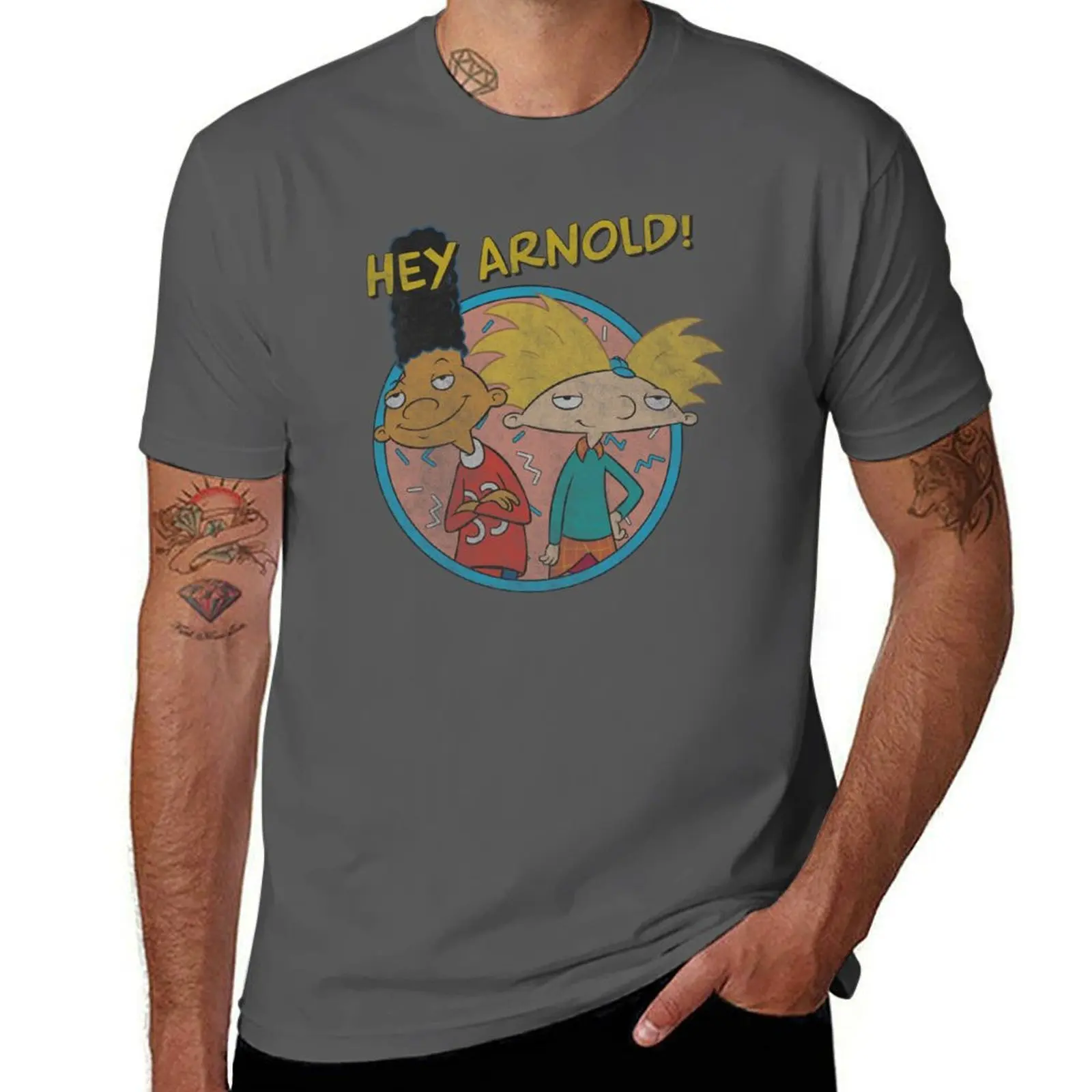 

Hey Arnold! Vintage Best Friends Circle Retro T-Shirt man t shirts for men casual anime tshirt t shirt personalised T-Shirt
